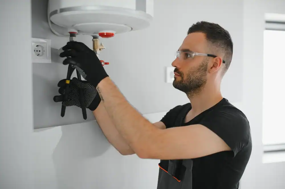 Technician Fixing Water Heater New York County New York